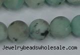 CLJ415 15.5 inches 14mm round matte sesame jasper beads wholesale