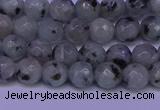 CLJ421 15.5 inches 6mm faceted round sesame jasper beads