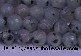 CLJ422 15.5 inches 8mm faceted round sesame jasper beads