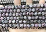 CLJ585 15 inches 8mm round matte sesame jasper beads