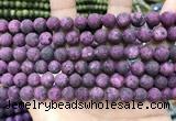 CLJ588 15 inches 8mm round matte sesame jasper beads