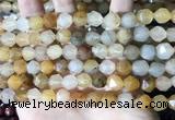 CLJ624 15 inches 8mm faceted nuggets sesame jasper beads