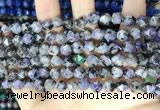 CLJ625 15 inches 8mm faceted nuggets sesame jasper beads