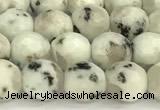 CLJ650 15 inches 6mm faceted round sesame jasper beads