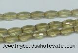 CLQ09 15.5 inches 8*16mm faceted rice natural lemon quartz beads