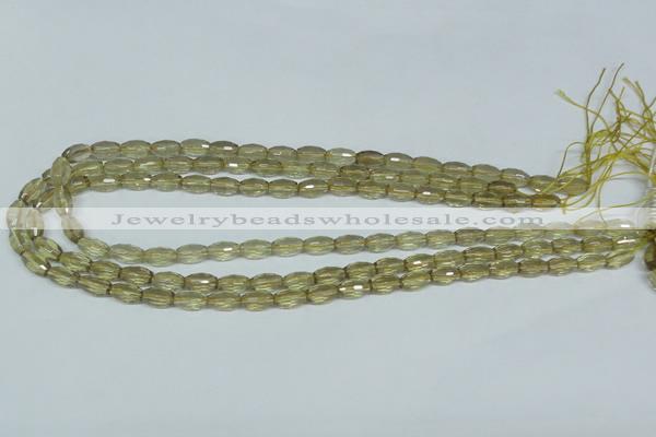 CLQ09 15.5 inches 8*16mm faceted rice natural lemon quartz beads