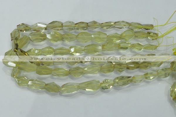 CLQ102 8*12mm - 12*22mm faceted nuggets natural lemon quartz beads