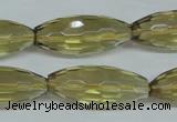 CLQ14 15.5 inches 12*30mm faceted rice natural lemon quartz beads