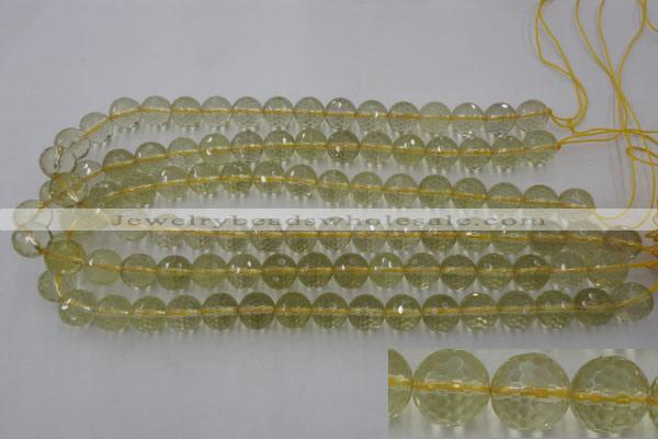 CLQ164 15.5 inches 12mm faceted round natural lemon quartz beads