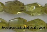 CLQ175 14*20mm – 16*28mm faceted nuggets natural lemon quartz beads