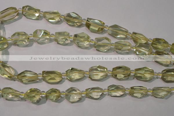 CLQ258 15.5 inches 10*14mm – 12*16mm faceted nuggets lemon quartz beads