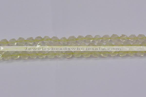 CLQ313 15.5 inches 10mm faceted nuggets lemon quartz beads