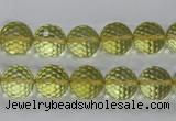 CLQ56 15.5 inches 8mm faceted round natural lemon quartz beads