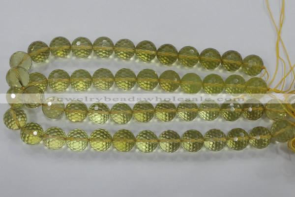 CLQ56 15.5 inches 8mm faceted round natural lemon quartz beads