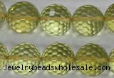 CLQ60 15.5 inches 16mm faceted round natural lemon quartz beads