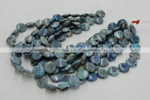 CLR09 16 inches 20mm flat round larimar gemstone beads wholesale