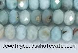 CLR101 15.5 inches 4*6mm faceted rondelle larimar gemstone beads