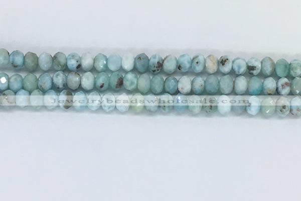 CLR102 15.5 inches 4*7mm faceted rondelle larimar gemstone beads