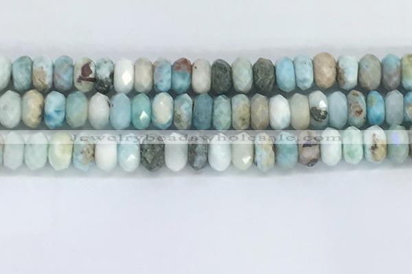 CLR105 15.5 inches 6*10mm faceted rondelle larimar gemstone beads