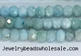 CLR108 15.5 inches 2*3mm faceted rondelle natural larimar beads