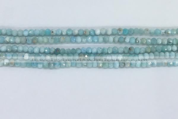 CLR108 15.5 inches 2*3mm faceted rondelle natural larimar beads