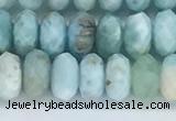 CLR111 15.5 inches 4*6mm faceted rondelle natural larimar beads