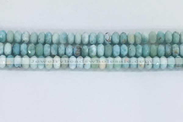 CLR111 15.5 inches 4*6mm faceted rondelle natural larimar beads