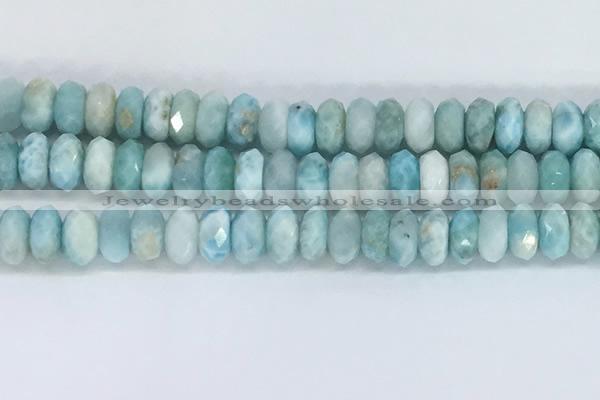 CLR114 15.5 inches 5*9mm faceted rondelle natural larimar beads