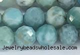 CLR119 15.5 inches 8mm faceted round larimar gemstone beads