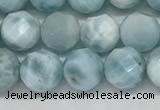 CLR137 15.5 inches 7mm faceted round natural larimar beads