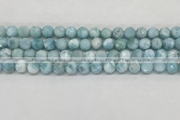 CLR137 15.5 inches 7mm faceted round natural larimar beads