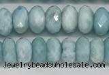 CLR139 15.5 inches 4*6mm faceted rondelle natural larimar beads