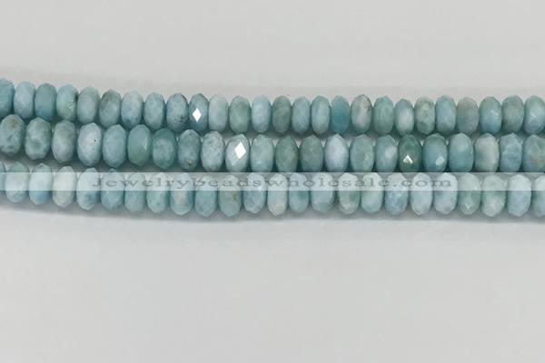 CLR140 15.5 inches 4*8mm faceted rondelle natural larimar beads