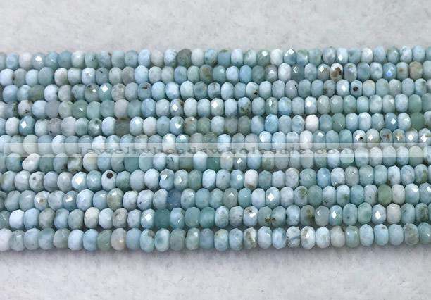 CLR146 15 inches 2.5*4mm faceted rondelle larimar beads wholesale