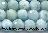 CLR154 15 inches 7mm faceted round larimar gemstone beads