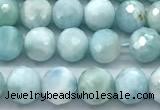 CLR163 15 inches 6mm faceted round larimar gemstone beads