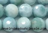 CLR165 15 inches 8mm faceted round larimar gemstone beads