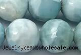 CLR168 15 inches 12mm faceted round larimar gemstone beads