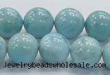 CLR22 15.5 inches 16mm round grade AA natural larimar gemstone beads