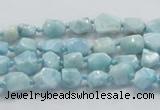 CLR25 15.5 inches 6*8mm nugget natural larimar gemstone chips beads