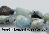 CLR27 15.5 inches nugget natural larimar gemstone beads wholesale