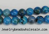 CLR302 15.5 inches 8mm round dyed larimar gemstone beads