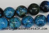 CLR305 15.5 inches 14mm round dyed larimar gemstone beads