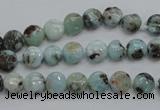 CLR34 15.5 inches 7mm flat round natural larimar gemstone beads