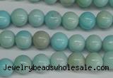 CLR350 15.5 inches 4mm round dyed larimar gemstone beads