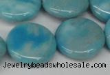 CLR366 15.5 inches 25mm flat round dyed larimar gemstone beads