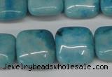 CLR382 15.5 inches 14*14mm square dyed larimar gemstone beads