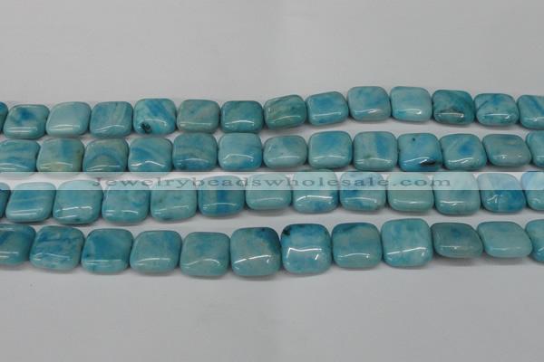 CLR382 15.5 inches 14*14mm square dyed larimar gemstone beads