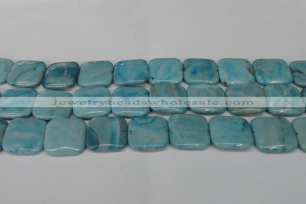 CLR386 15.5 inches 25*25mm square dyed larimar gemstone beads