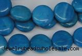 CLR411 15.5 inches 12mm flat round dyed larimar gemstone beads